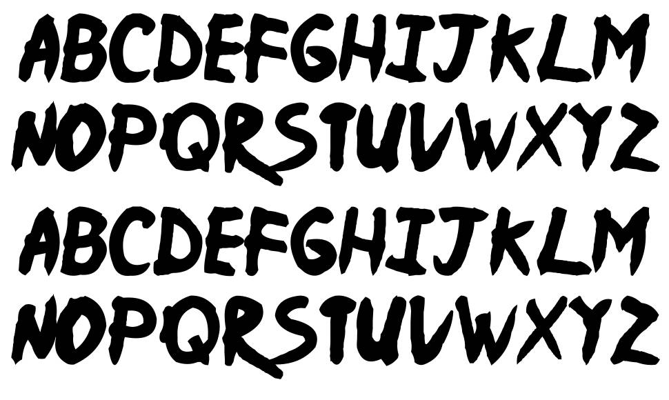 Ninja Naruto font specimens