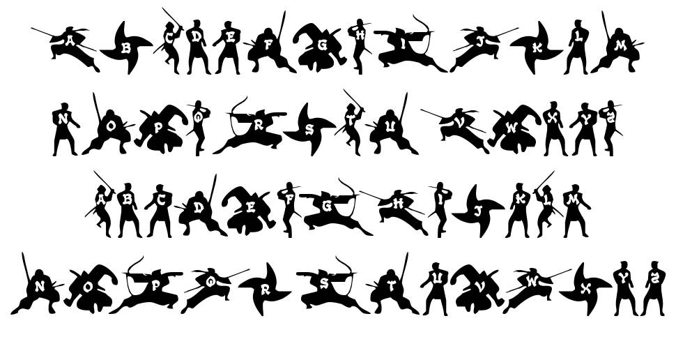 Ninjas font specimens