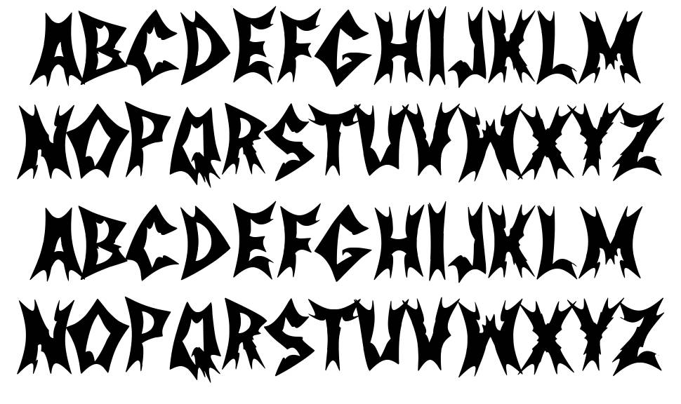 Nordic Metal Band font specimens