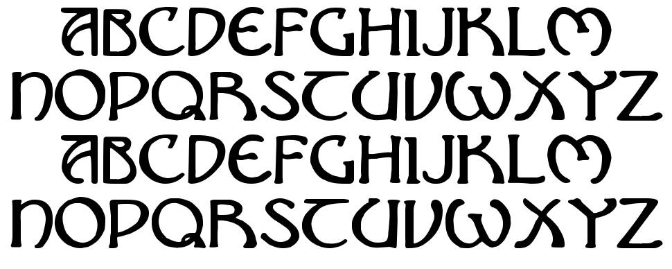 Nouveau Uncial Caps písmo Exempláře