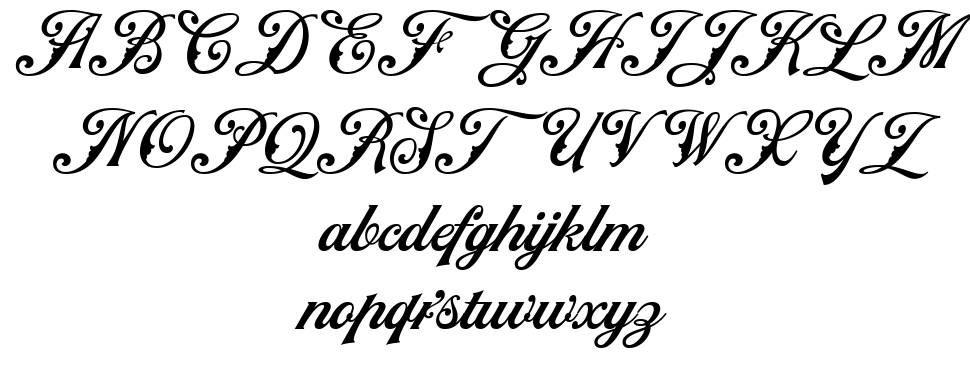 NS Mudolf Script font specimens