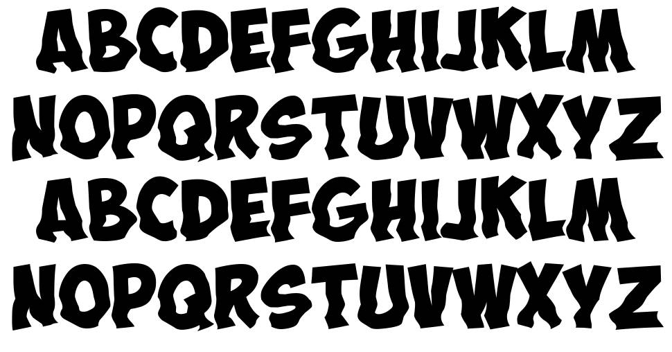 Obelix Pro Cry font specimens