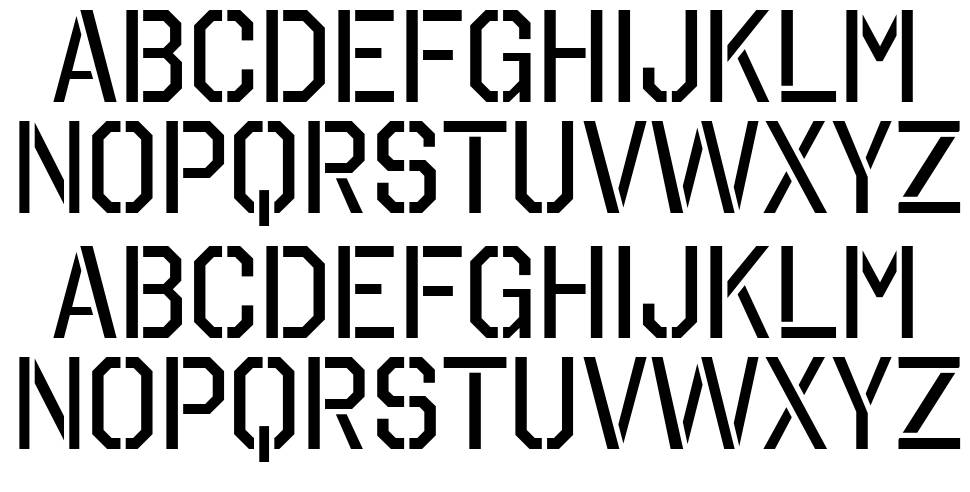 Octin Stencil Free шрифт Спецификация