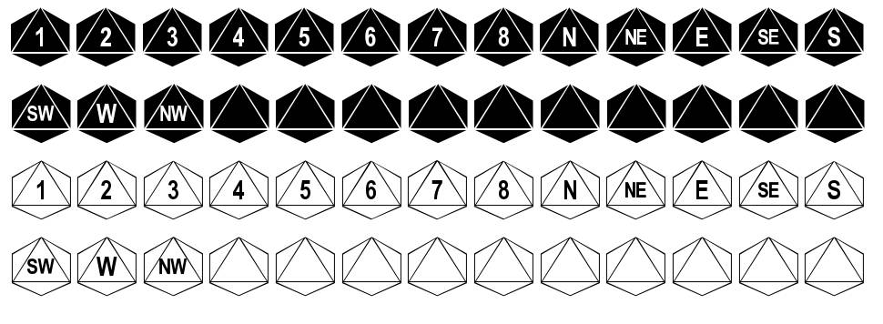 Octohedron czcionka Okazy