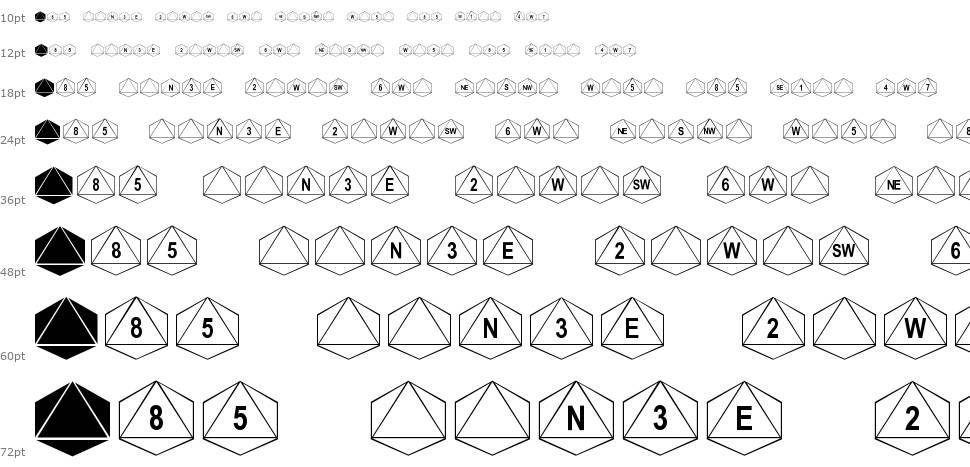 Octohedron font Waterfall