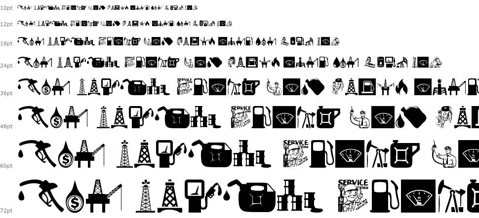 Oil Icons font Waterfall