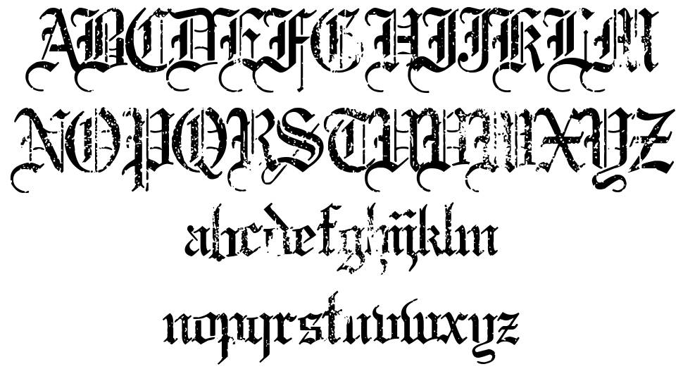 Old England Gothic 字形 标本