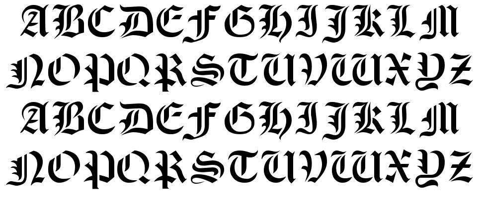 Olde Stencil フォント 標本