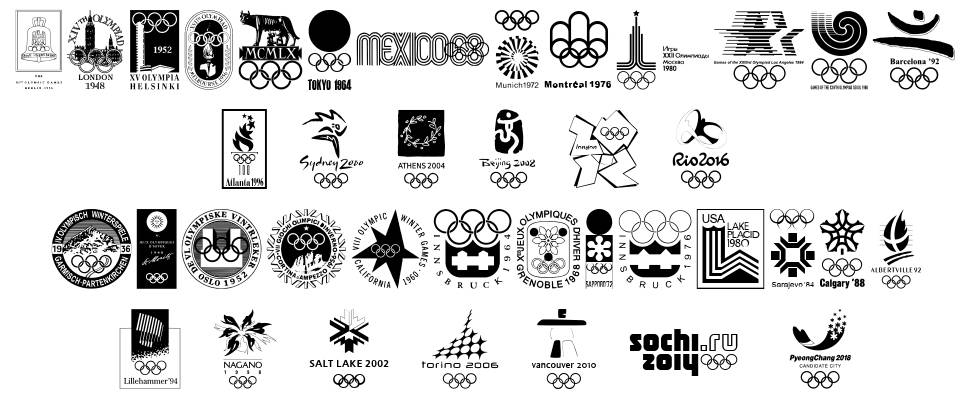 Olympiad XXX font specimens