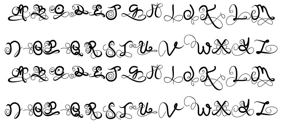 On Spring Monogram font specimens
