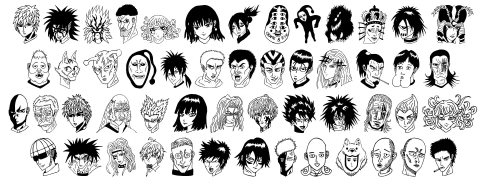 One Punch Man Painting schriftart