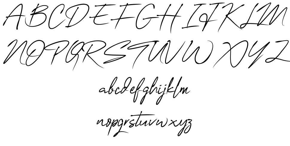 One Signature font Örnekler