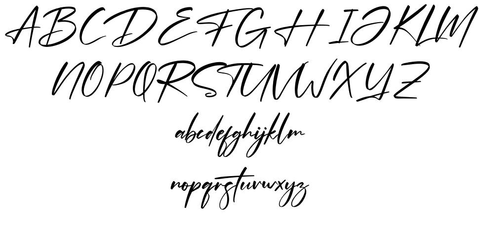 Optimistic Signature font specimens