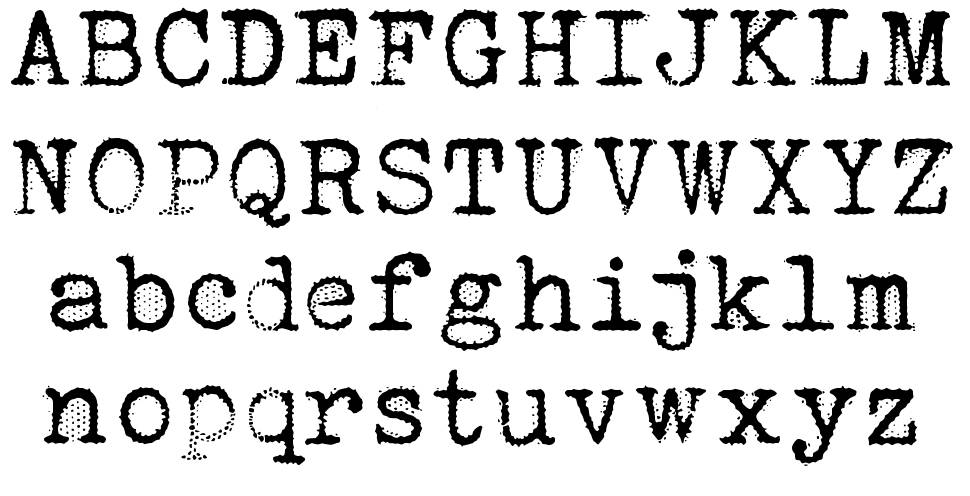 Orange Typewriter 字形 标本