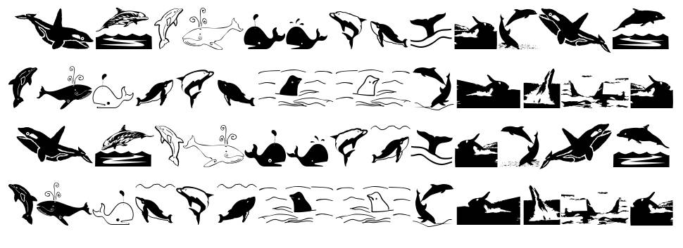 Orcas písmo Exempláře
