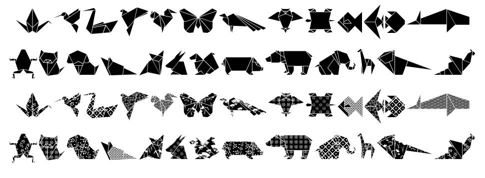 Origami Bats písmo Exempláře