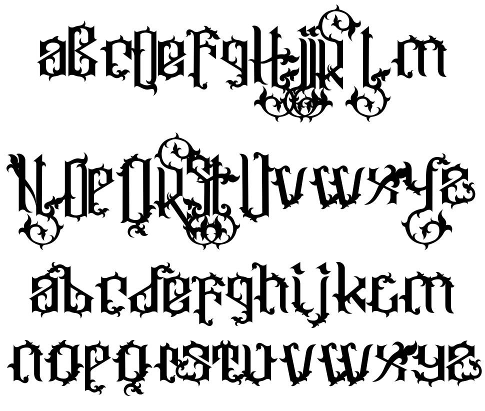 Ornatix písmo Exempláře