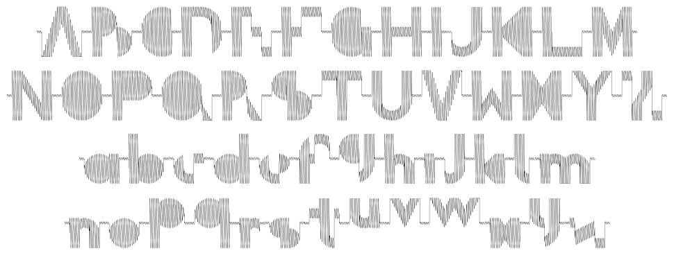 Oscilloscope font Örnekler