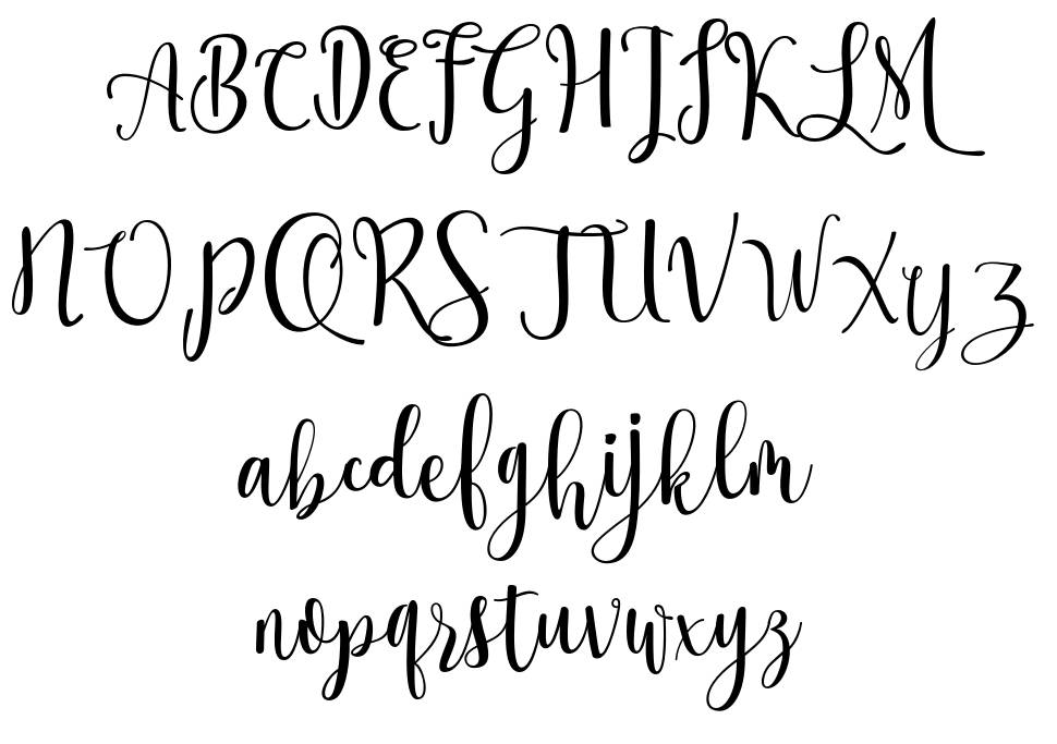 Ossellany Script font specimens