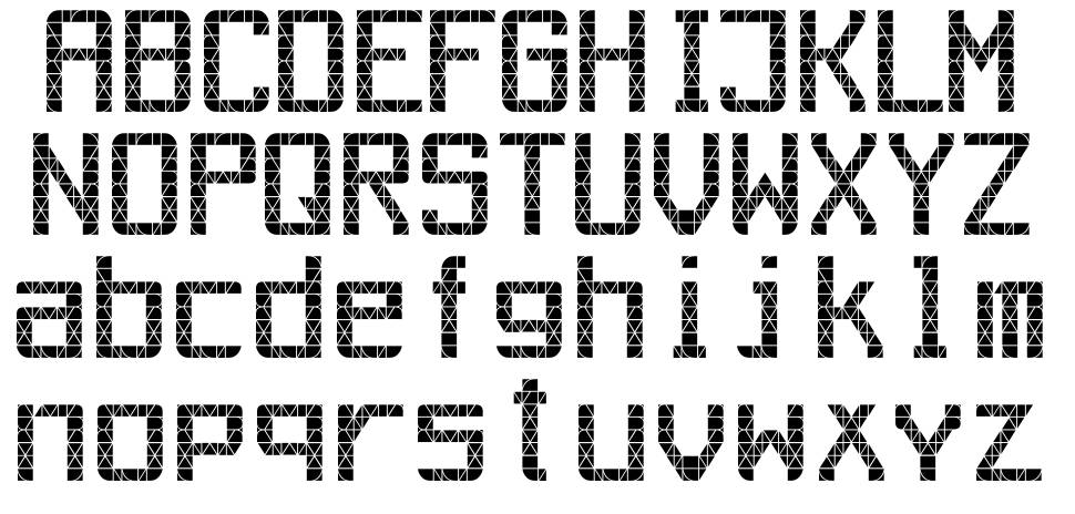 Out AEG LCD font specimens