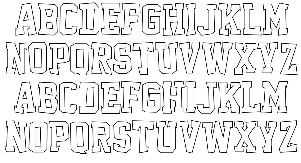 Outcast M54 font specimens