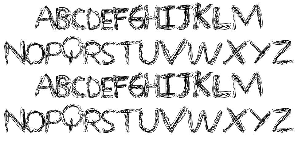 Over Scribble font specimens