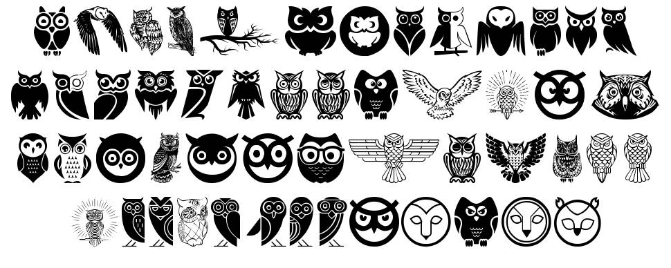 Owl schriftart vorschau