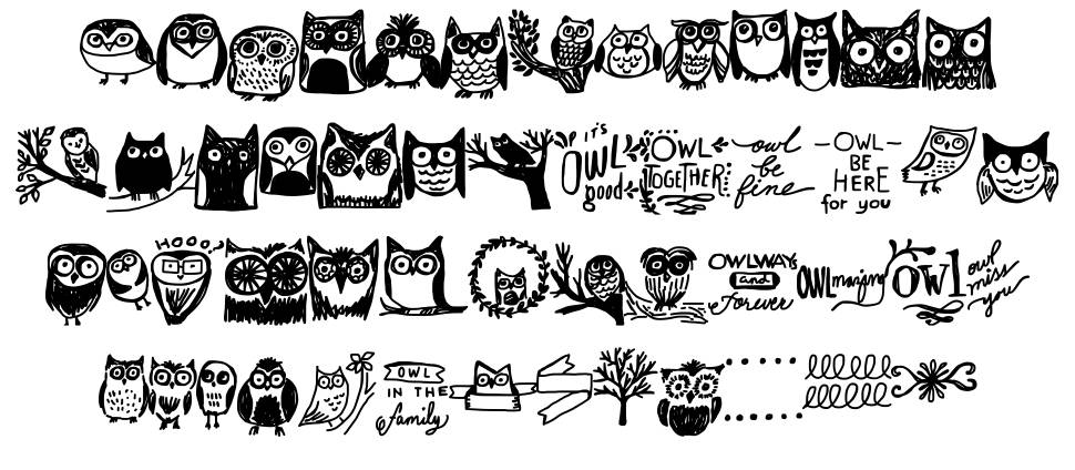Owlmazing font specimens
