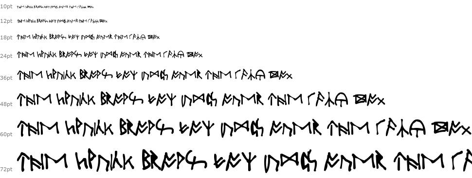 Oxford Runes czcionka Wodospad