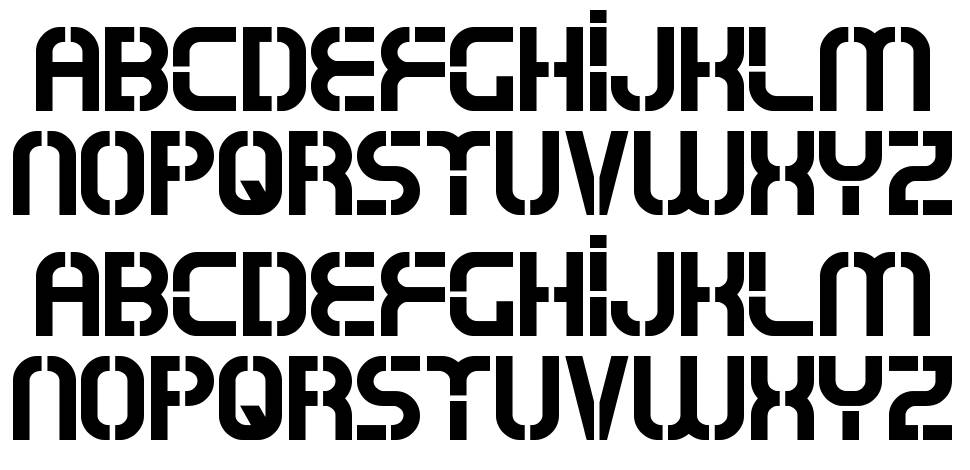 Oxin Army font specimens