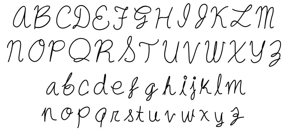 Oysternubsscript písmo Exempláře