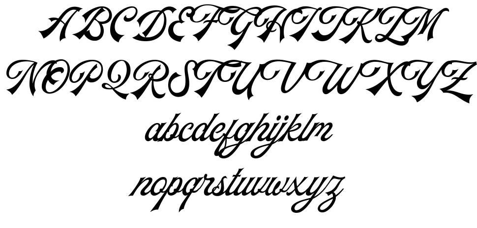 Padlock Script font specimens
