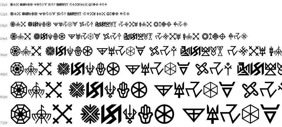 Pagan Symbols písmo Vodopád