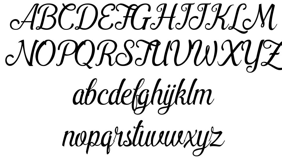 Pamega Script font specimens