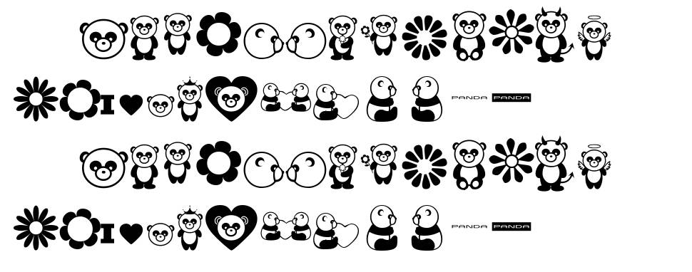 Pandamonium BV písmo Exempláře