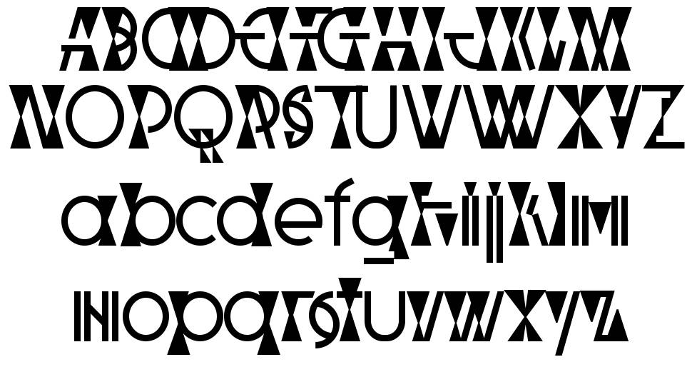 Parabolic font specimens