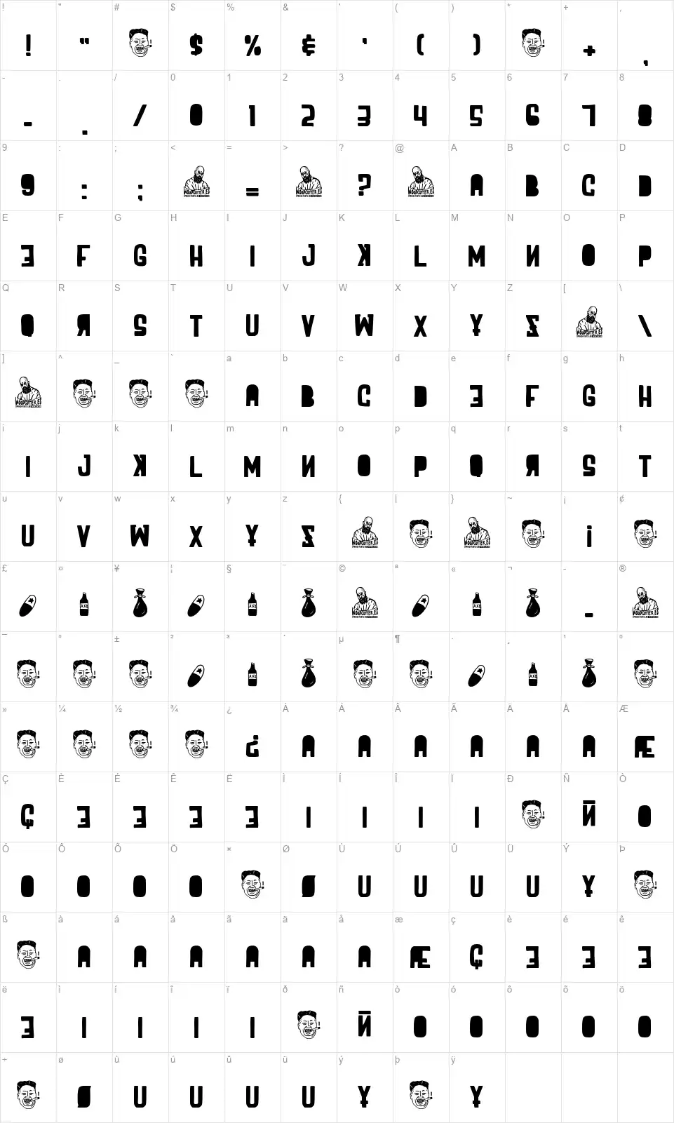Party in North Koreafont character map