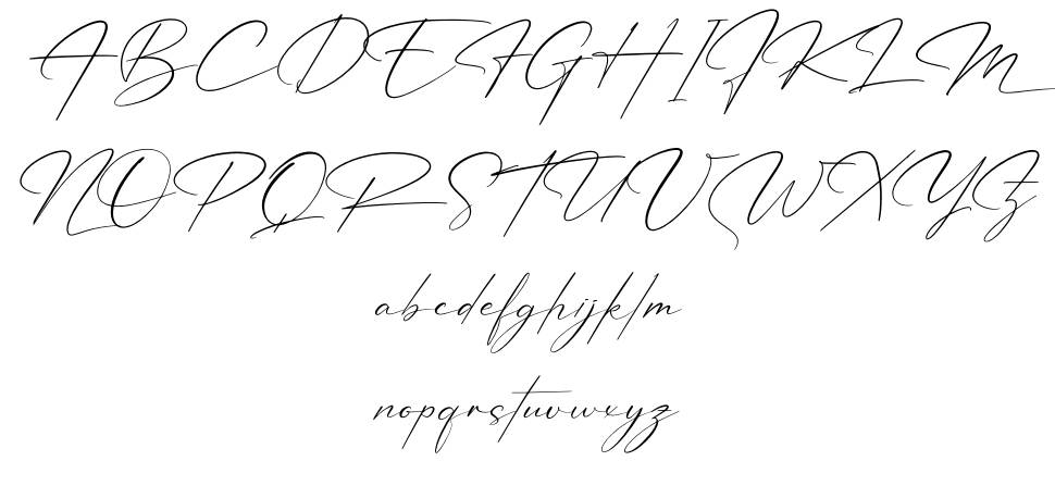 Patricia Signature font specimens