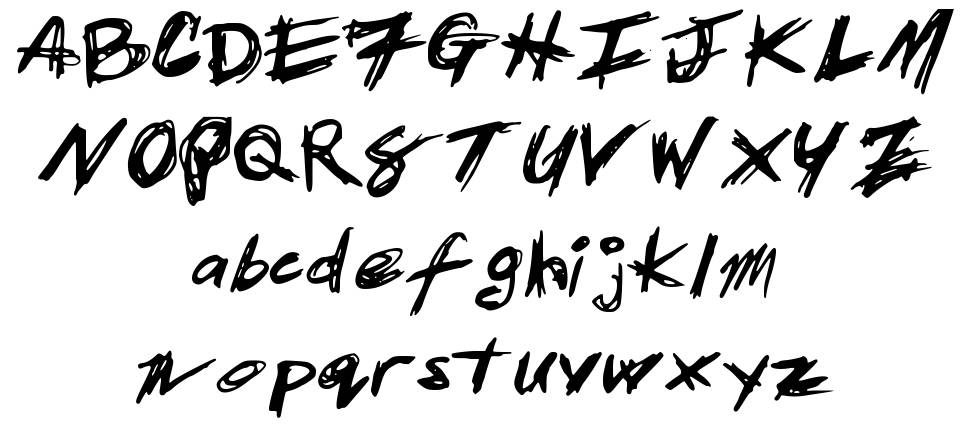 Patrick Scratch font specimens