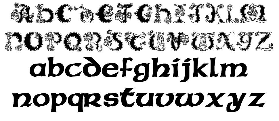 Pauls Celtic Font 2 font specimens