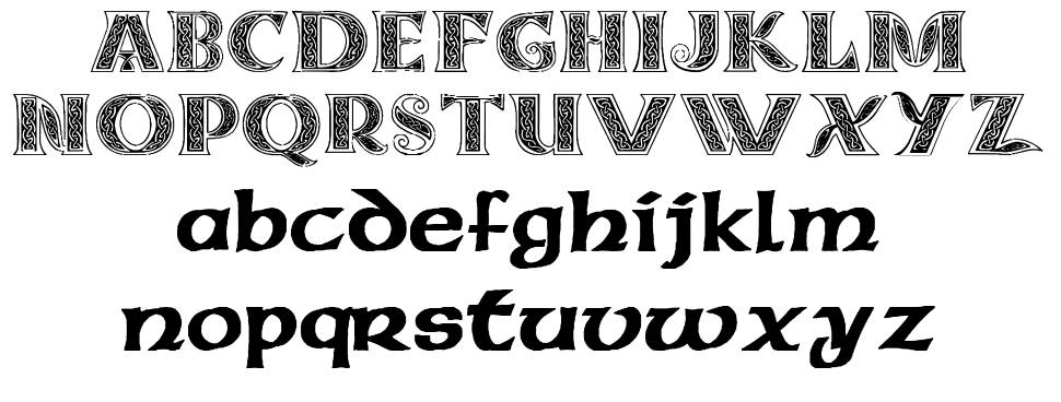 Pauls Celtic Font 3 písmo Exempláře