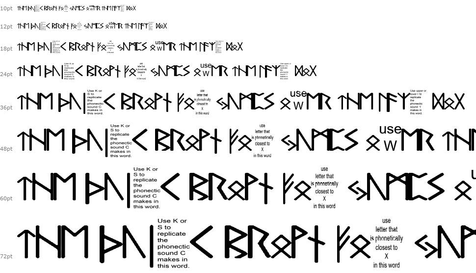 Pauls Real Celtic Rune шрифт Водопад