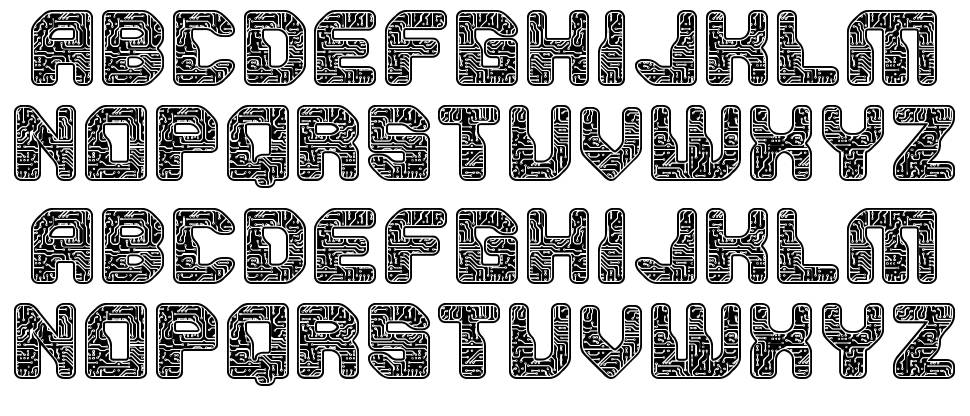 PCB font specimens