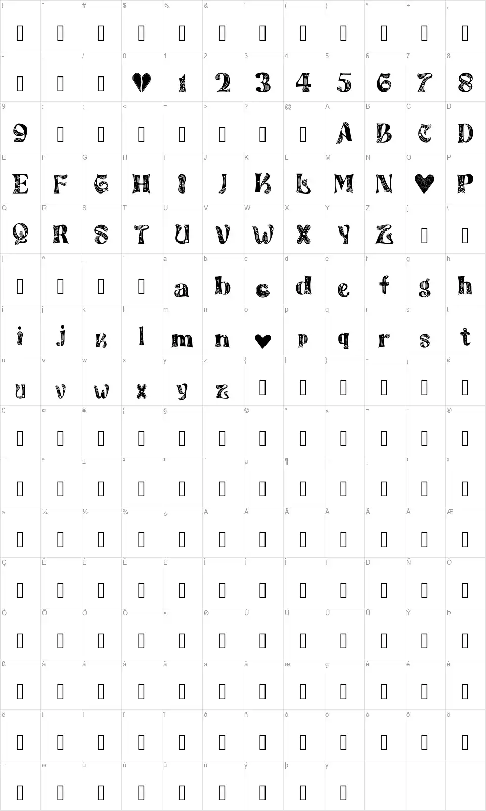 Peanutss Stole Map Peanutss Stolefont character map
