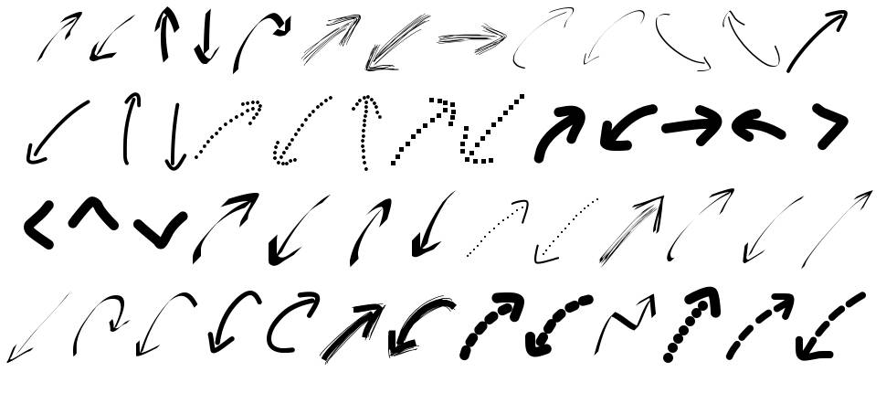 Peax Webdesign arrows font specimens