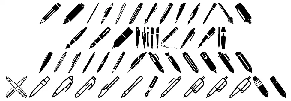 Pen Iconsfont specimens