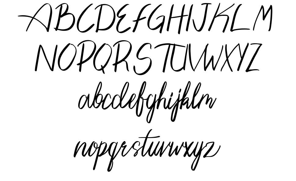 Pengiloon Script font Örnekler
