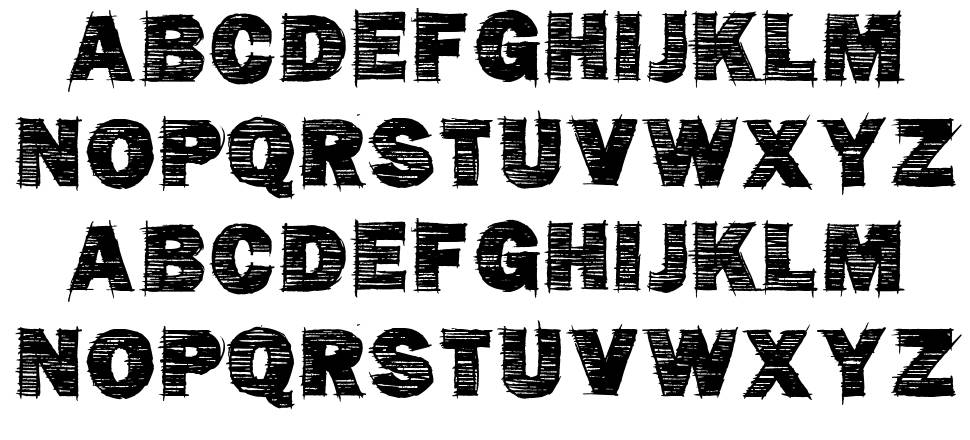 Penstriped font specimens