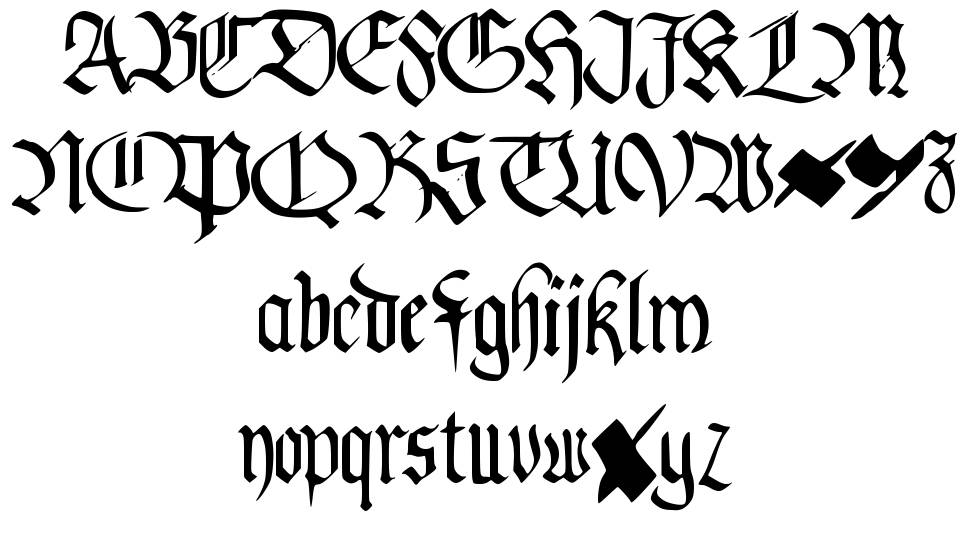 PentaGram's Callygraphy fuente Especímenes