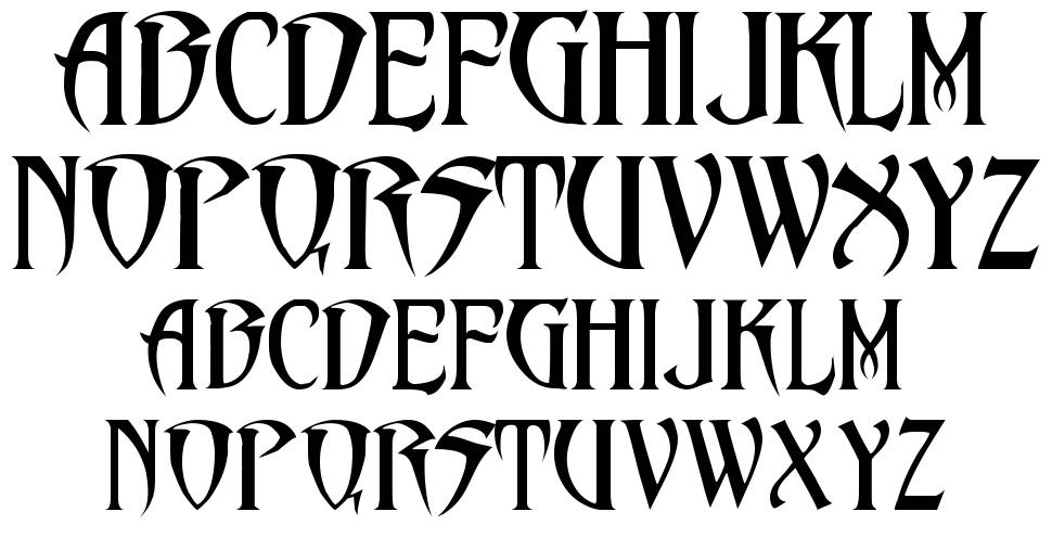 PentaGram's Malefissent font specimens